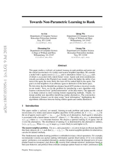 Towards Non-Parametric Learning to Rank