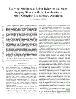 Evolving Multimodal Robot Behavior via Many Stepping Stones with the
  Combinatorial Multi-Objective Evolutionary Algorithm
