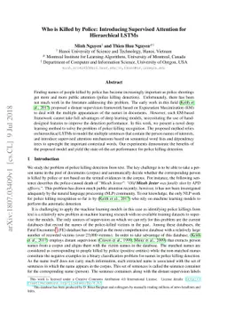 Who is Killed by Police: Introducing Supervised Attention for
  Hierarchical LSTMs