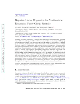Bayesian Linear Regression for Multivariate Responses Under Group
  Sparsity
