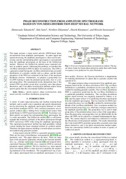 Phase reconstruction from amplitude spectrograms based on
  von-Mises-distribution deep neural network