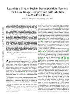 Learning a Single Tucker Decomposition Network for Lossy Image
  Compression with Multiple Bits-Per-Pixel Rates