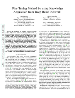 Fine Tuning Method by using Knowledge Acquisition from Deep Belief
  Network