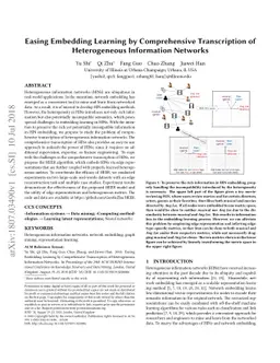 Easing Embedding Learning by Comprehensive Transcription of
  Heterogeneous Information Networks