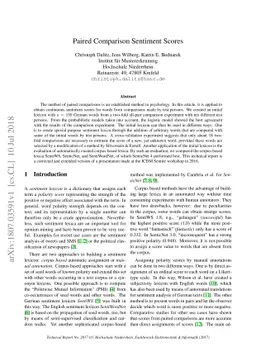 Paired Comparison Sentiment Scores
