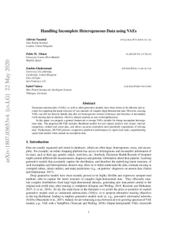 Handling Incomplete Heterogeneous Data using VAEs
