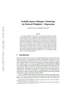 Scalable Sparse Subspace Clustering via Ordered Weighted $\ell_1$
  Regression