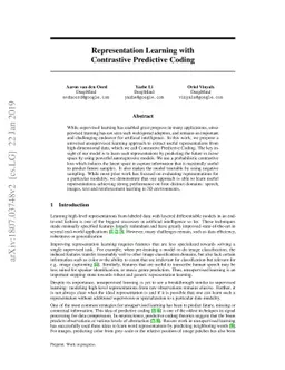 Representation Learning with Contrastive Predictive Coding