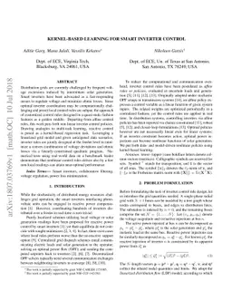 Kernel-Based Learning for Smart Inverter Control