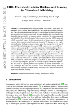 CIRL: Controllable Imitative Reinforcement Learning for Vision-based
  Self-driving