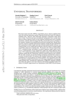 Universal Transformers