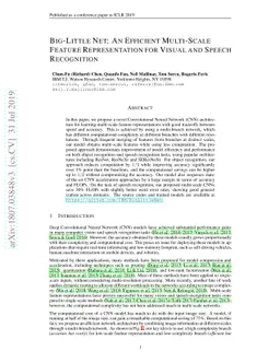 Big-Little Net: An Efficient Multi-Scale Feature Representation for
  Visual and Speech Recognition