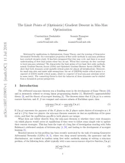 The Limit Points of (Optimistic) Gradient Descent in Min-Max Optimization