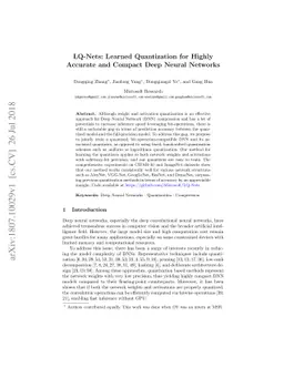 LQ-Nets: Learned Quantization for Highly Accurate and Compact Deep
  Neural Networks