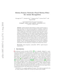 Motion Feature Network: Fixed Motion Filter for Action Recognition