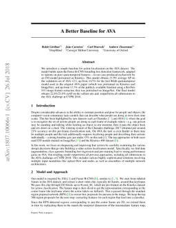 A Better Baseline for AVA