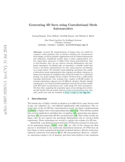 Generating 3D faces using Convolutional Mesh Autoencoders