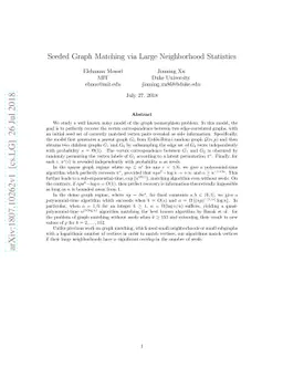 Seeded Graph Matching via Large Neighborhood Statistics