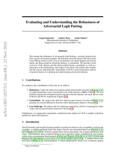 Evaluating and Understanding the Robustness of Adversarial Logit Pairing