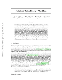 Variational Option Discovery Algorithms