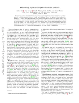 Discovering physical concepts with neural networks