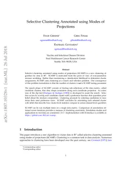 Selective Clustering Annotated using Modes of Projections