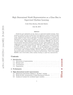 High Dimensional Model Representation as a Glass Box in Supervised
  Machine Learning