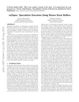 ret2spec: Speculative Execution Using Return Stack Buffers