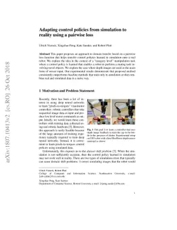Adapting control policies from simulation to reality using a pairwise
  loss