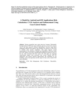 A Model for Android and iOS Applications Risk Calculation: CVSS Analysis
  and Enhancement Using Case-Control Studies