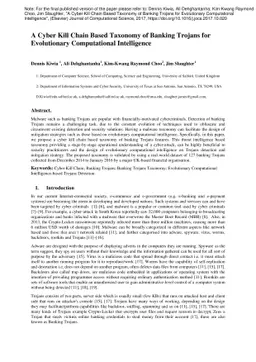 A Cyber Kill Chain Based Taxonomy of Banking Trojans for Evolutionary
  Computational Intelligence