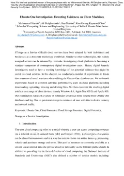 Ubuntu One Investigation: Detecting Evidences on Client Machines