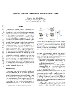 Rob-GAN: Generator, Discriminator, and Adversarial Attacker