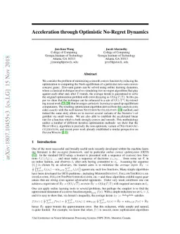 Acceleration through Optimistic No-Regret Dynamics