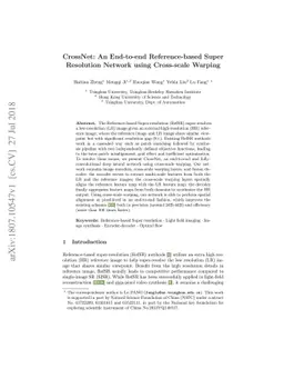 CrossNet: An End-to-end Reference-based Super Resolution Network using
  Cross-scale Warping
