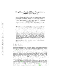DeepPhase: Surgical Phase Recognition in CATARACTS Videos