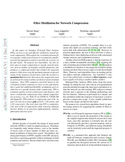 Filter Distillation for Network Compression