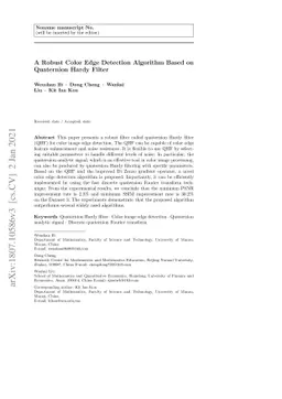 A Robust Color Edge Detection Algorithm Based on Quaternion Hardy Filter