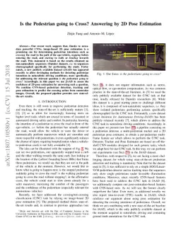 Is the Pedestrian going to Cross? Answering by 2D Pose Estimation