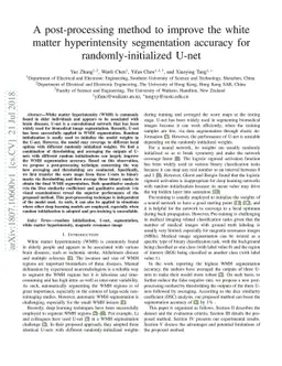A post-processing method to improve the white matter hyperintensity
  segmentation accuracy for randomly-initialized U-net