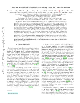 Quantized Single-Ion-Channel Hodgkin-Huxley Model for Quantum Neurons