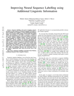 Improving Neural Sequence Labelling using Additional Linguistic
  Information