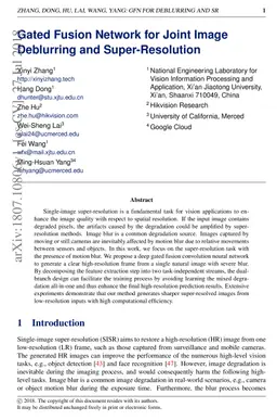 Gated Fusion Network for Joint Image Deblurring and Super-Resolution