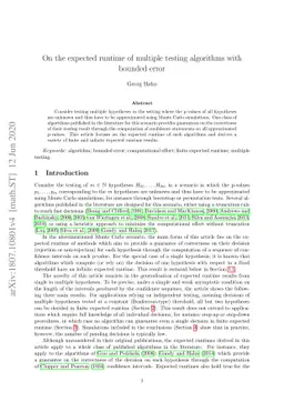 On the expected runtime of multiple testing algorithms with bounded
  error