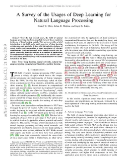 A Survey of the Usages of Deep Learning in Natural Language Processing
