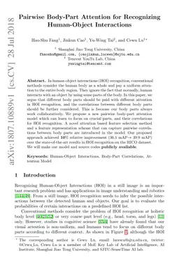 Pairwise Body-Part Attention for Recognizing Human-Object Interactions