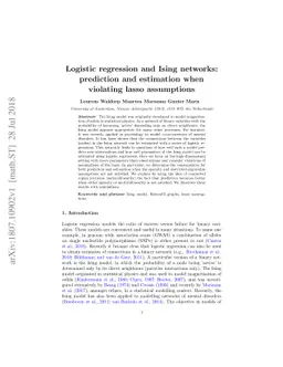Logistic regression and Ising networks: prediction and estimation when
  violating lasso assumptions