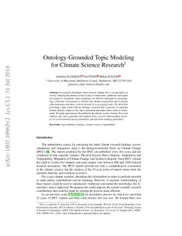Ontology-Grounded Topic Modeling for Climate Science Research
