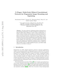 U-Finger: Multi-Scale Dilated Convolutional Network for Fingerprint
  Image Denoising and Inpainting