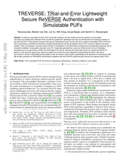TREVERSE: Trial-and-Error Lightweight Secure Reverse Authentication with
  Simulatable PUFs